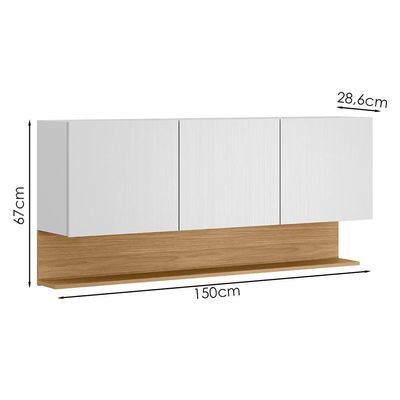 Armario Aereo 3 Portas 150 Cm Line Ktp Supremo Cp Freijo