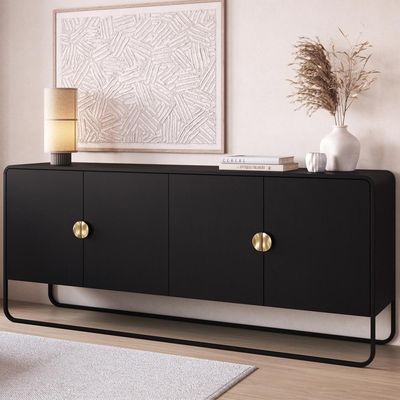 Balcao Buffet E Aparador 180 Cm Organica Artesano Nero Preto