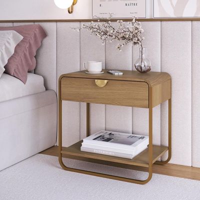 Comoda E 02 Mesas De Cabeceira Organica Artesano Hanover Dourado