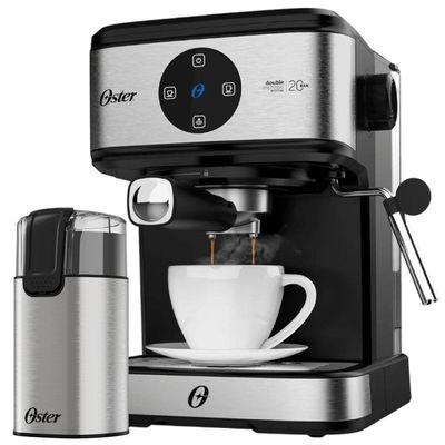 Kit Espresso Oster - Cafeteira Double e Moedor de Café Elétrico Inox 220V