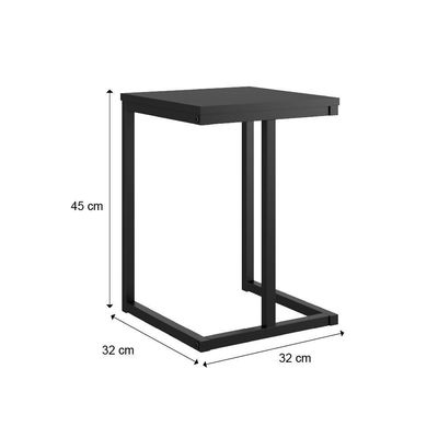 Conjunto 2 Banquetas Cozinha Tubo Preto Madeirado Preto