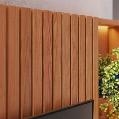 Estante Home Ripado TV 82 Polegadas 240 Cm Cancun Colibri Freijo Off White Matte