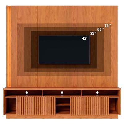 Estante Home TV 75 Polegadas 200 Cm 2 Portas Jordao Colibri Freijo