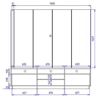 Estante Home TV 75 Polegadas 200 Cm 2 Portas Jordao Colibri Freijo