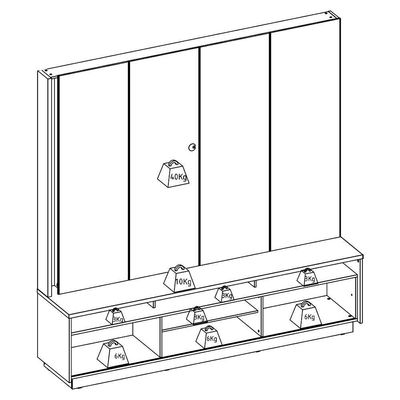 Estante Home TV 75 Polegadas 200 Cm 2 Portas Jordao Colibri Off White Matte Freijo