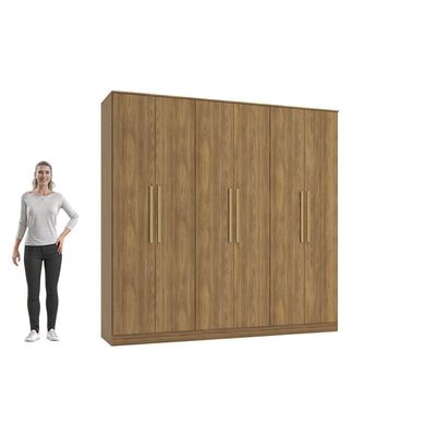 Guarda-roupa 6 Portas 4 Gavetas Kappesberg Adapt Nogueira