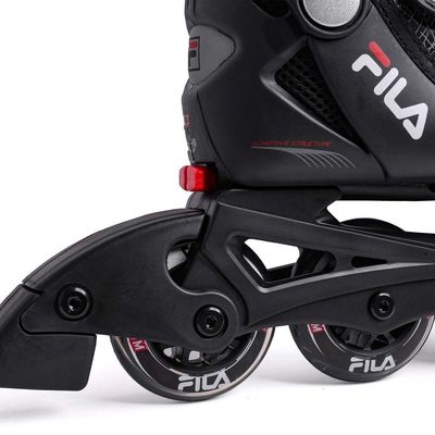 Patins Fila Infantil X One Boy Ou Girl Ajustável Com Freio Tamanhos - Preto Vermelho 36-39
