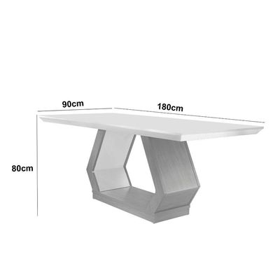 Mesa De Jantar 6 Lugares Retangular Rufato Alvorada Londrina Vel. Capuccino Off White Imbuia