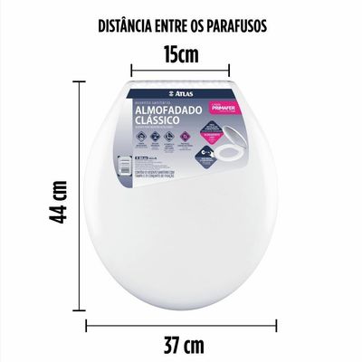 Assento Sanitário Almofadado Clássico Branco Atlas