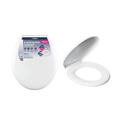 Assento Sanitário Almofadado Clássico Branco Atlas