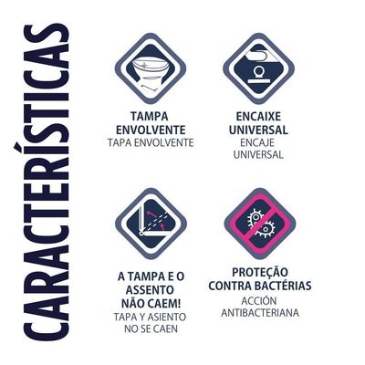 Assento Sanitário Almofadado Clássico Preto Atlas