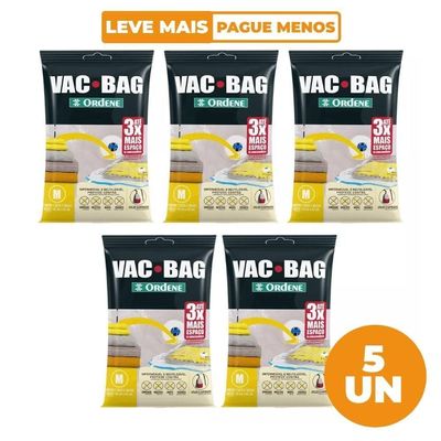 Kit 5 Sacos à Vácuo Médio 45x60 Cm Vac Bag Ordene