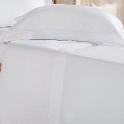 Jogo De Cama Queen 4 Pçs Ricamo 300 Fios 100% Algodão 160x200x40cm Branco