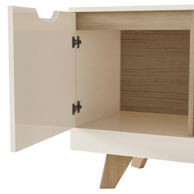 Rack TV 65 Polegadas 160cm Com 1 Porta Jaina Off White Carvalho A09 - Mpozenato
