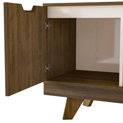 Rack TV 65 Polegadas 160cm Com 1 Porta Jaina Pinho Off White A09 - Mpozenato