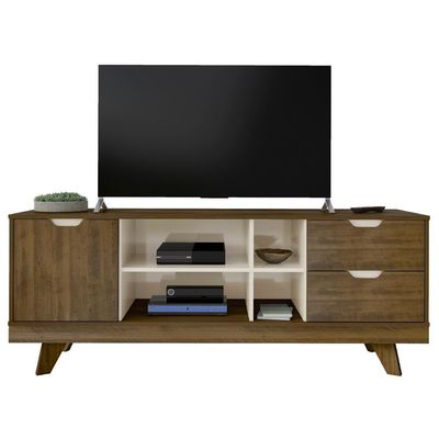 Rack TV 65 Polegadas 160cm Com 1 Porta Jaina Pinho Off White A09 - Mpozenato
