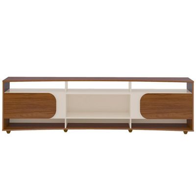 Rack Tv 86 Polegadas 220cm Com 2 Portas Reno Cedro Off White A09 - Mpozenato