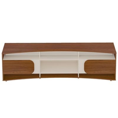 Rack Tv 86 Polegadas 220cm Com 2 Portas Reno Cedro Off White A09 - Mpozenato
