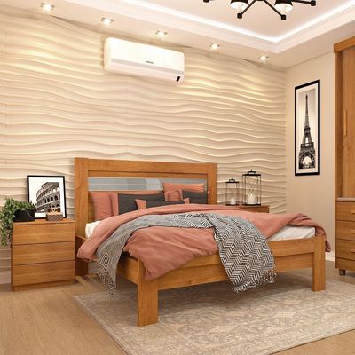 Cama Casal Safira Tcil Cinamomo/off White