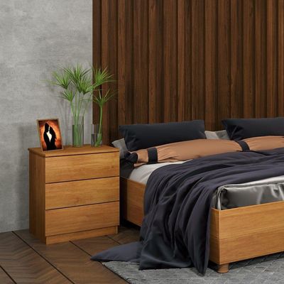 Mesa De Cabeceira Veronna 3 Gavetas Tcil Cinamomo