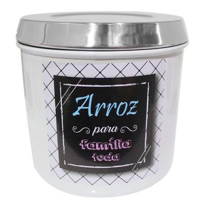 Conjunto De Mantimentos Branco Decorado Em Alumínio Para Cozinha 5 Peças