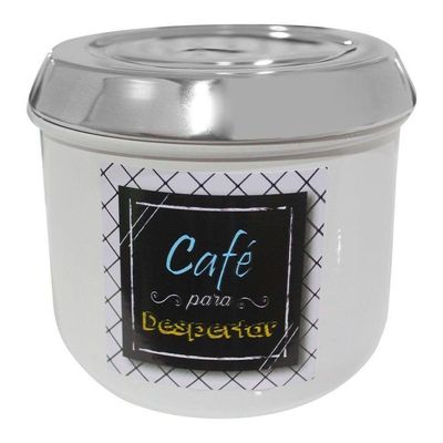 Conjunto De Mantimentos Branco Decorado Em Alumínio Para Cozinha 5 Peças