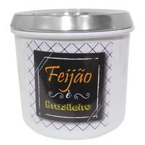 Conjunto De Mantimentos Branco Decorado Em Alumínio Para Cozinha 5 Peças