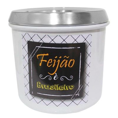 Conjunto De Mantimentos Branco Decorado Em Alumínio Para Cozinha 5 Peças