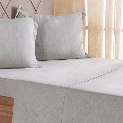 Jogo De Cama King 4 Pçs Line Stile 100% Poliéster 193x203x40cm Verde Alfafa