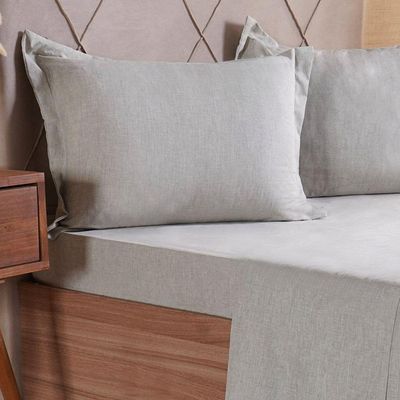 Jogo De Cama King 4 Pçs Line Stile 100% Poliéster 193x203x40cm Verde Alfafa