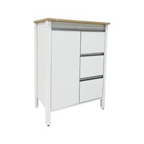 Gabinete Armário Banheiro Ditália 1 Porta 3 Gavetas BN-08 Branco