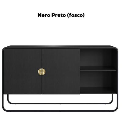 Balcao Buffet Organico 2 Portas 135 Cm 28071 Artesano Nero Preto