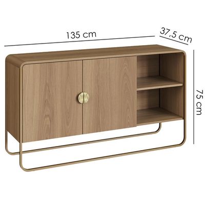 Balcao Buffet Organico 2 Portas 135 Cm 28071 Artesano Hanover Dourado