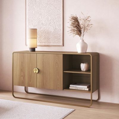 Balcao Buffet Organico 2 Portas 135 Cm 28071 Artesano Hanover Dourado