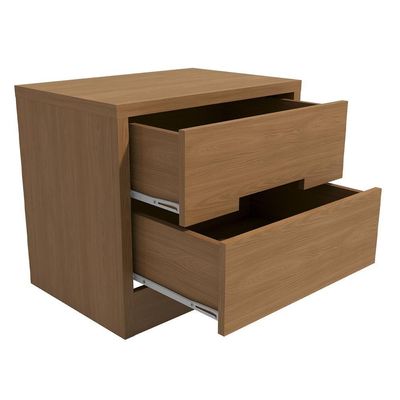 Kit 02 Mesas De Cabeceira 2 Gavetas 54 Cm S822 Kappesberg Canela
