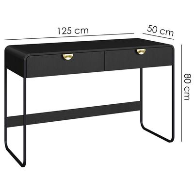 Escrivaninha Organico 2 Gavetas 125 Cm 28067 Artesano Nero Preto