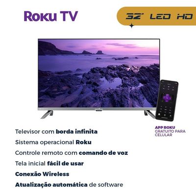 Smart TV 32” Britânia BTV32G7PR2CSGBLH Led Dolby Audio Bivolt