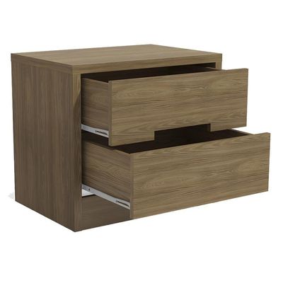 Mesa De Cabeceira 2 Gavetas 54 Cm S822 Kappesberg Nogueira