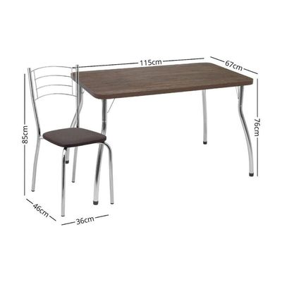 Conjunto Mesa De Jantar 115cm Com 6 Cadeiras Multimóveis Cr50143 Marrom