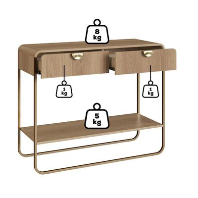 Aparador Organico 2 Gavetas 100 Cm 28066 Artesano Hanover Dourado