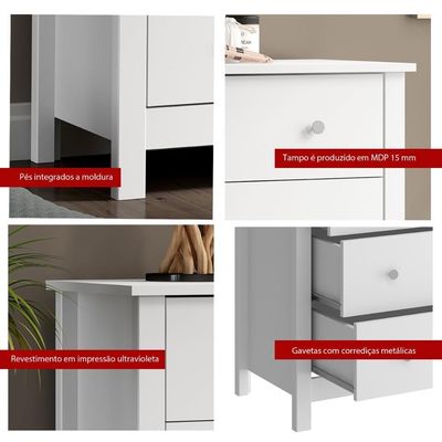 Berço Multifuncional 3x1+ Cômoda Ditália 3 Gavetas BBI-51 Dm-219