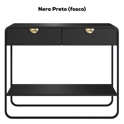 Aparador Organico 2 Gavetas 100 Cm 28066 Artesano Nero Preto