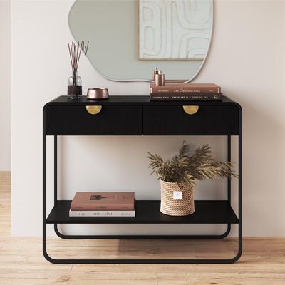 Aparador Organico 2 Gavetas 100 Cm 28066 Artesano Nero Preto