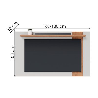 Painel Extensivel Tv 70 Polegadas 180 Cm Leme Colibri Off White Matte Freijo
