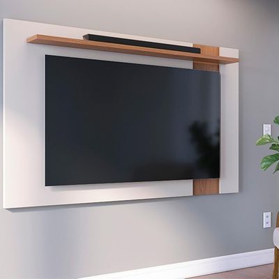 Painel Extensivel Tv 70 Polegadas 180 Cm Leme Colibri Off White Matte Freijo