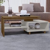 Mesa De Centro Para Sala Lima 90 Cm Bechara Off White Naturalle
