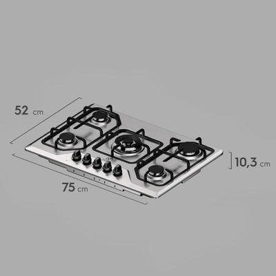 Cooktop à Gás Electrolux 5 Bocas Multi Chama Mesa Inox KE5XC Bivolt