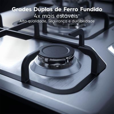 Cooktop à Gás Electrolux 5 Bocas Multi Chama Mesa Inox KE5XC Bivolt