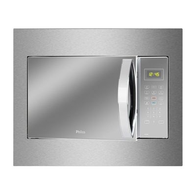 Micro-ondas de Embutir Philco 37 Litros Limpa Fácil 1400W Espelhado e Branco PMB37EB 110V