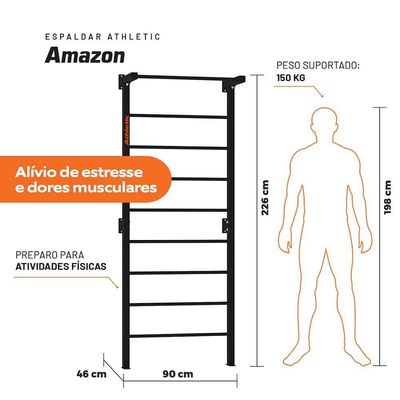 Espaldar Athletic Amazon Barra de Ling Fixa Para Alongamento